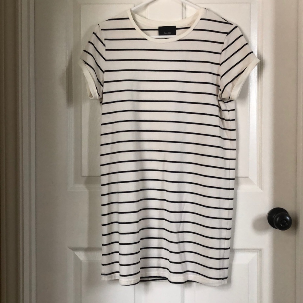 Lumiere black and white striped dress